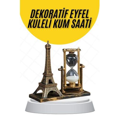 Dekoratif Eyfel Kulesi Ve Kum Saati Vintage Tarzı Masa Süsü Biblo