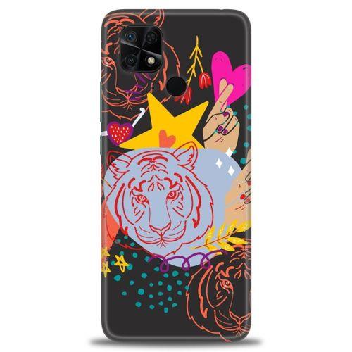 Xiaomi Redmi 10C Kılıf HD Baskılı Kılıf - Kaplan + Tam Ekran Koruyucu