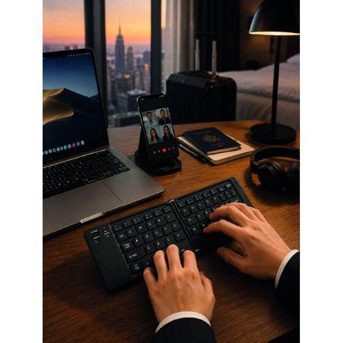 Katlanabilir Bluetooth Klavye 3 Cihaz Bağlantılı Kablosuz Taşınabilir Klavye