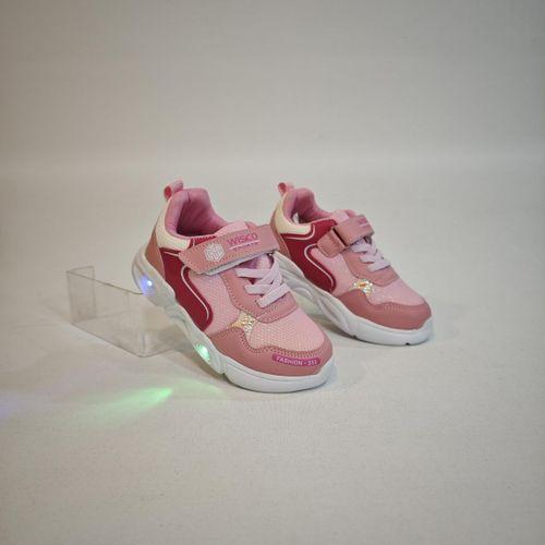 Wisco 018 Pembe Cırtlı Işıklı Bebe Kız Çocuk Spor Ayakkabı
