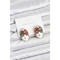 Maske Model Pirinç Kadın Küpe