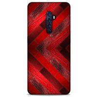 Oppo Reno 2 Kılıf Patchwork (28) Arka Kapak Kırmızı Siyah