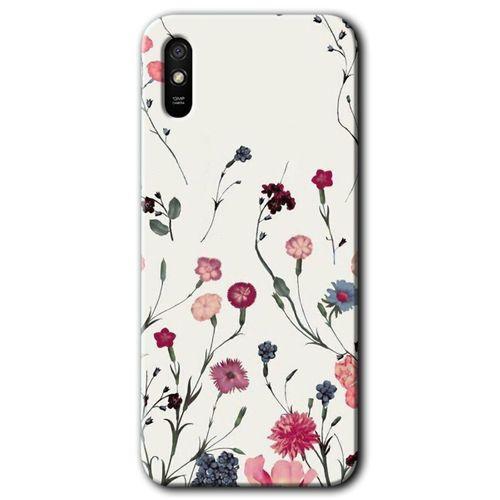 Xiaomi Redmi 9A Kılıf Baskılı Arka Kapak - Mat Çiçek +Tam Ekran Koruyucu
