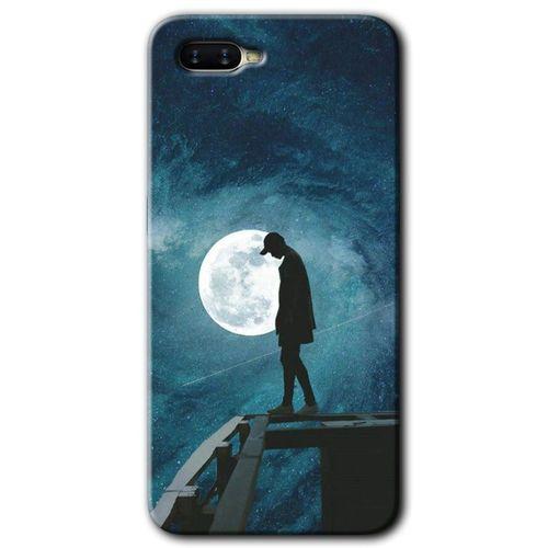 Potkal Hediye Fabrikası Oppo Rx 17 Neo Kılıf HD Desen Baskılı Arka Kapak - Dolunay Yalnızlık