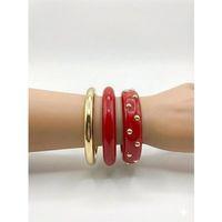 3'Lü Set Bilezik - Kırmızı