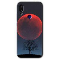 MRCİLETİSİM Xiaomi Redmi Note 7 Kılıf HD Desen Baskılı Arka Kapak+Temperli Cam - Kanlı Ay