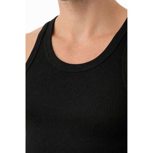 Erkek Fitilli Likralı Kaşkorse Atlet Vücuda Oturan Basic Şıklık - Siyah