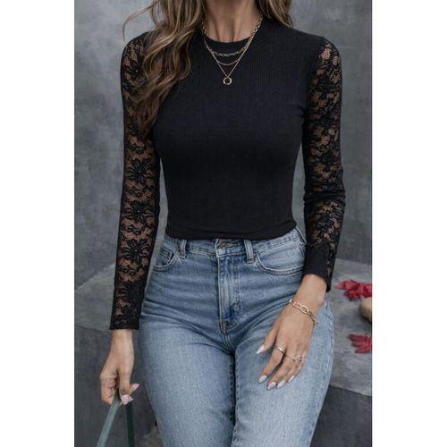 Kadın Uzun Kollu Yarı Balıkçı Yaka Tüllü Kaşkorse Bluz