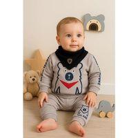 Oynar Gözlü Fularlı 3'lü Erkek Bebek Takımı