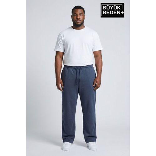 Erkek Büyük Beden Rahat Kesim Paça Reçme AR Baskılı İnce Eşofman Altı SPR26EA952-1