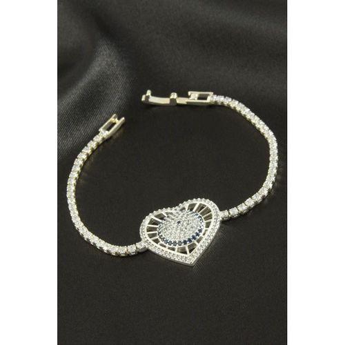 Kalp Zirkon Taşlı Çocuk Bileklik 16 cm