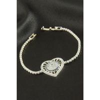 Kalp Zirkon Taşlı Çocuk Bileklik 16 cm