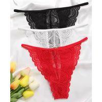 Kadın 3’lü Dantel String – Tanga - Büyük Beden Seçenekli