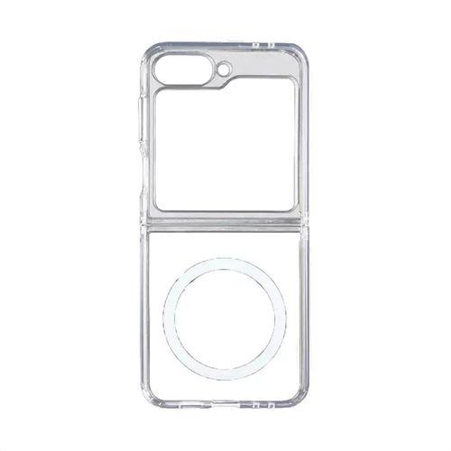 Galaxy Z Flip 7 Kılıf M-safe Şarj Özellikli Şeffaf Sert PC Zore Embos Kapak