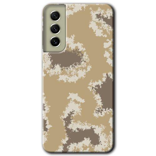 MRCİLETİSİM Samsung Galaxy S21 FE Kılıf Baskılı Kapak - Kamuflaj 33 +Tam Kaplayan Mat Seramik