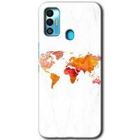Tecno Spark 7T HD Baskılı Kılıf + 9D Tam Ekran Koruyucu - Dünya Haritası