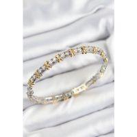 Pirinç Zirkon Taşlı XOXO Model Gümüş Ve Gold Renk Kadın Bileklik