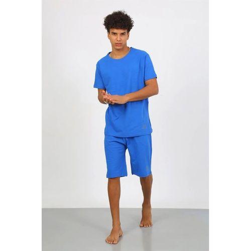 Erkek Pamuk Lakost Alt Üst Kaprili Pijama Takım Saks