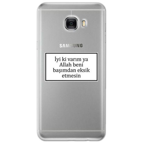 Galaxy C7 Kılıf HD Yazı Baskılı Silikon Arka Kapak - Yazı 11
