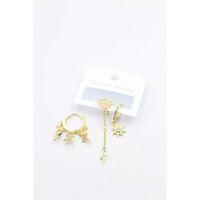 3'lü Bulut Küpe - Altın