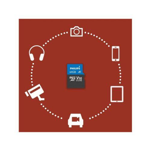 PHILIPS FM64MP65B, 64GB, SDXC, UHS-I, V30, Class10, MicroSD Kart Bellek (SD Adaptörlü)