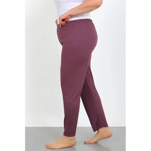 Kadın Büyük Beden Mürdüm Tek Alt Pijama