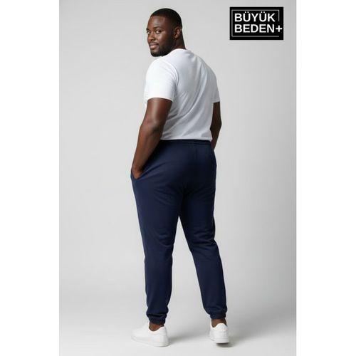 Erkek Büyük Beden BROOKLYN Baskılı Paça Lastikli Rahat Kesim Jogger İnce Eşofman Altı SPR26BEA951-2