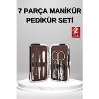 7 Parça Manikür Pedikür Seti El Ayak Bakımı Çantalı Paslanmaz Çelik