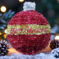 YÜKSEK KALİTE YILBAŞI TOPU DEKORU KIRMIZI GOLD TOP DEKORU METALİK YILBAŞI VİTRİN DEKORLARI 28X23 CM