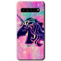 Samsung Galaxy S10 Plus HD Baskılı Kılıf + 9D Tam Ekran Koruyucu - Unicorn Kristal