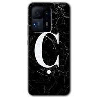 Xiaomi Mi Mix 4 Kılıf HD Desen Baskılı Arka Kapak - Siyah Mermer Desenli Ç Harfi