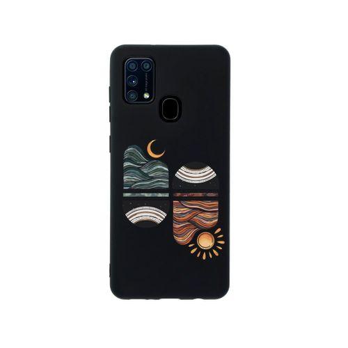 Samsung M30S Sunset Wave Premium Silikonlu Siyh Telefon Kılıfı