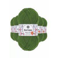 5 Adet Baby One Tüylenmeyen El Örgü İpi Yünü Yeşil K1391