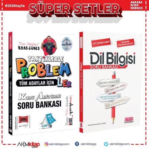 Yargı Tüm Adaylar İçin Taktiklerle Temel Problemler ve AKM Dil Bilgisi Soru Bankası Seti 2 Kitap
