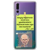 Huawei P20 Pro Kılıf Caps Steve Jobs Arka Kapak Koruma Desenli Full Koruyucu