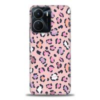 Vivo Y16 Kılıf HD Baskılı Kılıf - Pembe Leopar + Tam Ekran Koruyucu