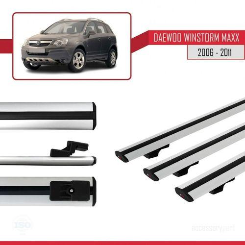 Daewoo Winstorm MaXX 2006-2011 Arası ile uyumlu Basic Model Ara Atkı Tavan Barı GRİ 3 ADET