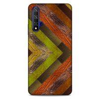 Huawei P Smart S Y8P Kılıf Patchwork (10) Full Koruma Kılıfı Yeşil Turuncu