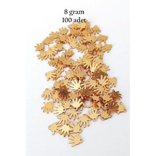 Oya Abiye Bileklik Kolye Pleksi Metalik Plastik Pul Altın Renk 8 gram 100 adet - BNC485