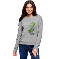 Green Earth Baskılı Gri Kadın Sweatshirt