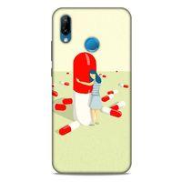 Huawei P20 Lite Kılıf Depresyon (19) Kılıfları Kahve Turuncu