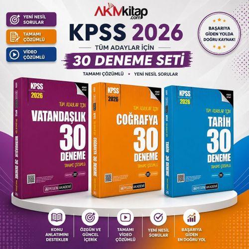 Pegem Yayınları 2026 KPSS Tarih Coğrafya ve Vatandaşlık Deneme Seti 3 Kitap