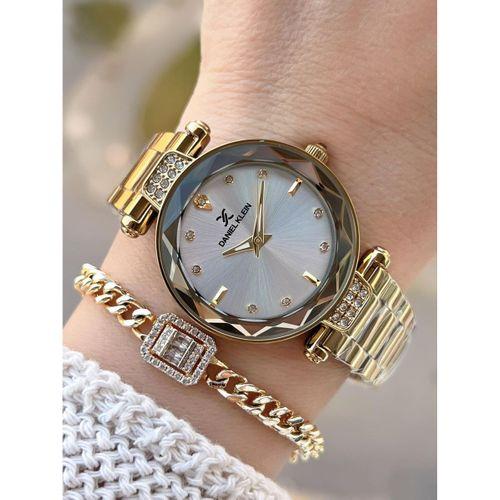 Daniel Klein Çelik Kordonlu 2 Yıl Garantili 3 Atm Suya Dayanıklı Kadın Kol Saati+Bileklik BD.14132.2