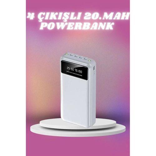 4 Çıkışlı 20 000 Mah Powerbank Taşınabilir Çoklu Giriş