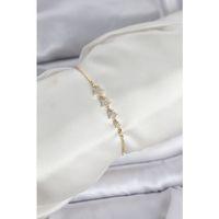 Gold Renk Zirkon Taşlı Yıldız Model Asansörlü Kadın Bileklik