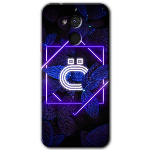 General Mobile GM 8 Kılıf HD Desen Baskılı Arka Kapak - Dark Neon Yaprak Ö Harfi