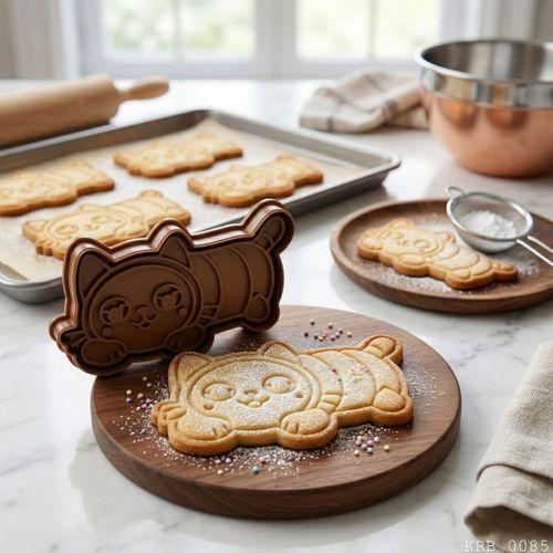 Yatan Sevimli Kedi Hamur Şekillendirici Kurabiye Kalıbı Oyun Hamuru Kalıbı 7 cm