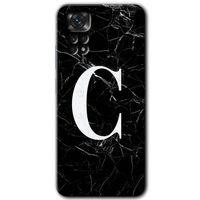 Xiaomi Redmi Note 11 Pro 5G Kılıf HD Desen Baskılı Arka Kapak - Siyah Mermer Desenli C Harfi