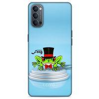 Oppo Reno 4 Kılıf FunnyMaX (7) Telefon Kılıfı Açık Mavi Kurbağa
