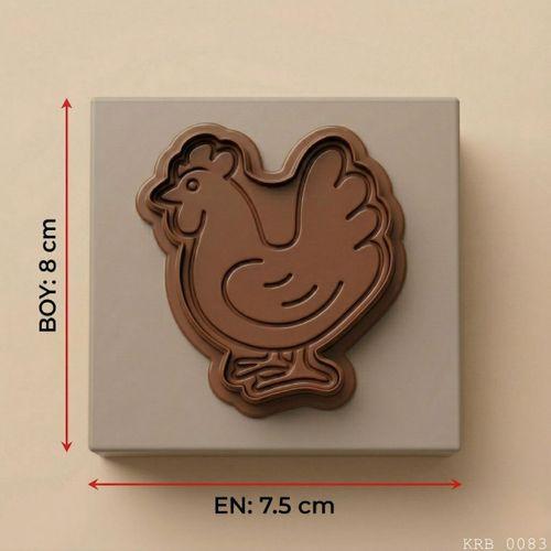 Sevimli Tavuk Figürlü Hamur Şekillendirici Kurabiye Kalıbı Oyun Hamuru Kalıbı 8 cm
